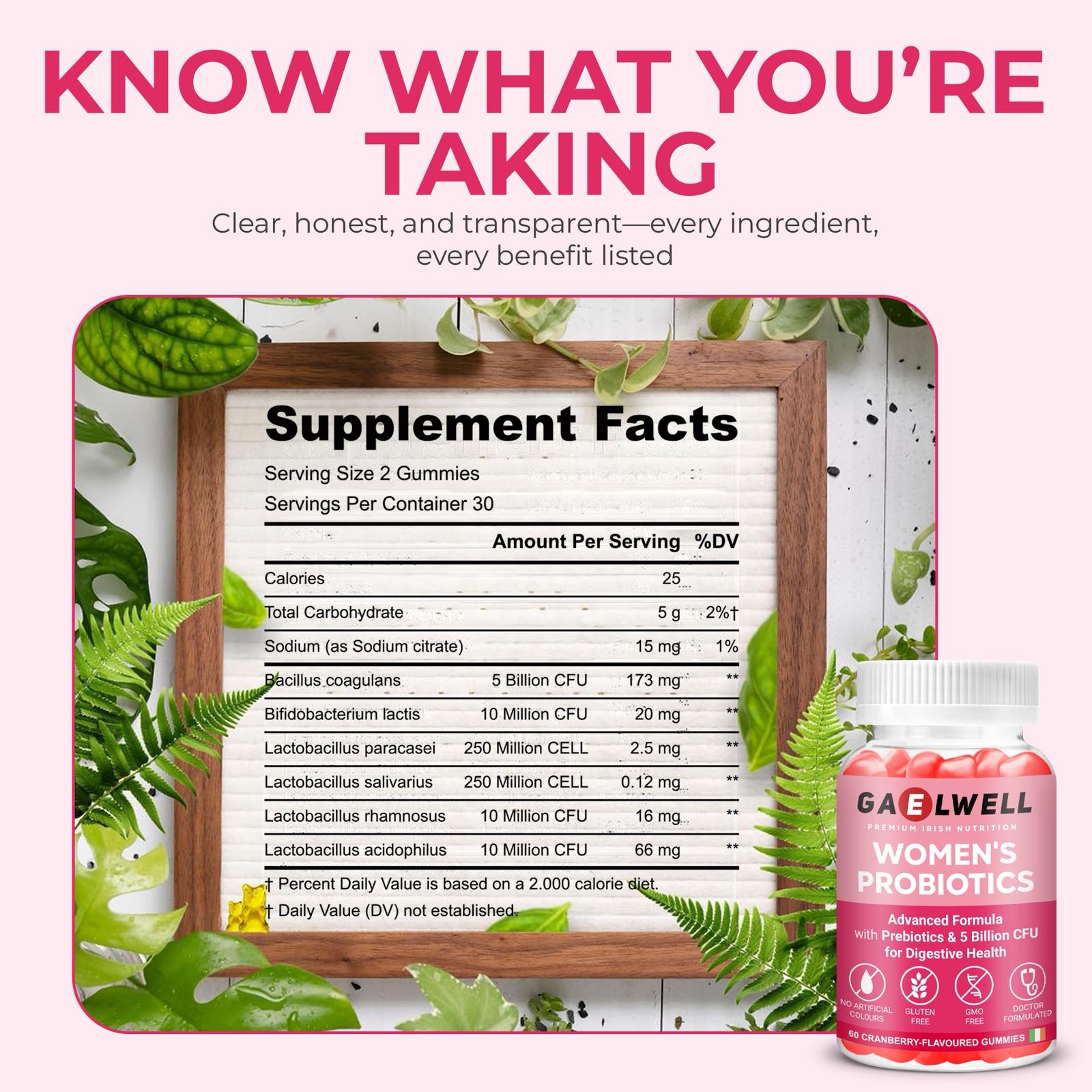 Gaelwell™ Ultimate Wellness Duo (Biotin + Collagen Gummies and Women’s Probiotic Gummies )